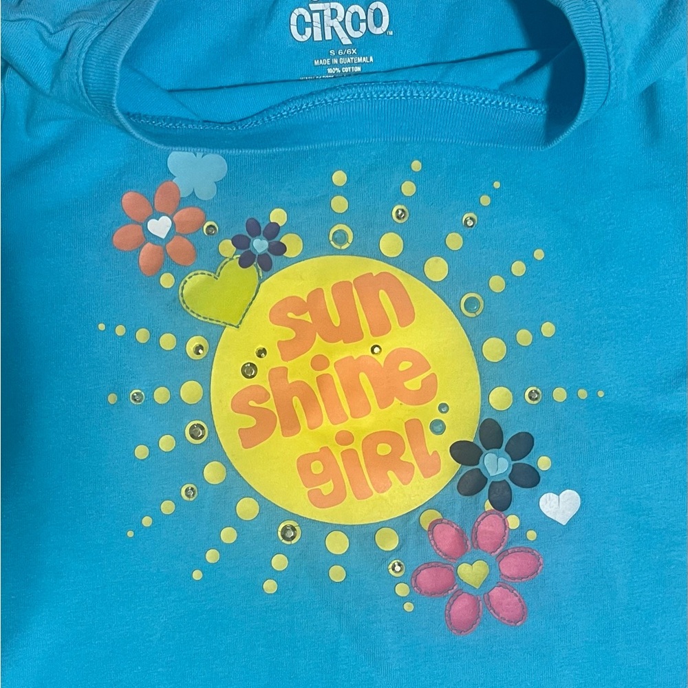 Circo Blue Short Sleeve Tee with Sun Design - Picture 3 of 7